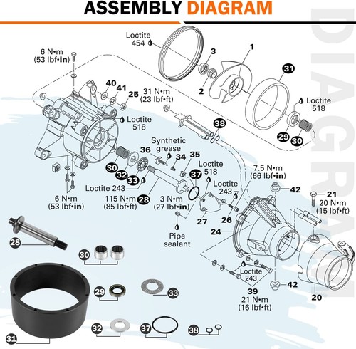 Wear Ring Impeller Shaft Seal Oil Tool for 1994-2002 SeaDoo Jet Pump Rebuild Kit - Picture 7 of 12