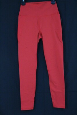 MONO B Women's Size M High Rise Classic Yoga Fitness Leggings Color Orange NWT
