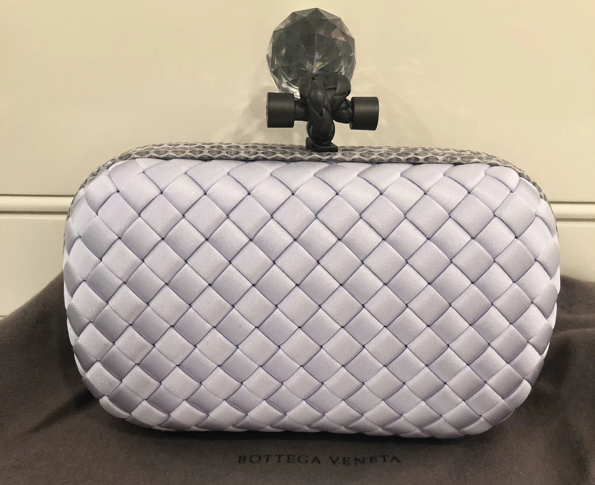 bottega veneta silver knot clutch