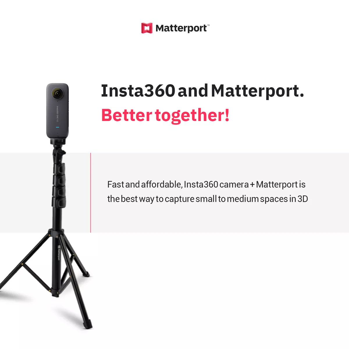 Insta360 One X2 Waterproof 360 Action Camera Matterport Starter