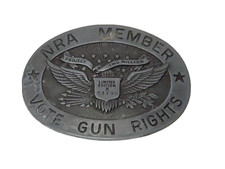 NRA MEMBER VOTE GUN RIGHTS Limited Edition Belt Buckle 44799 Lucky Numbers
