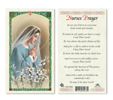 Laminated Nurse's Holy Prayer Card Catholic