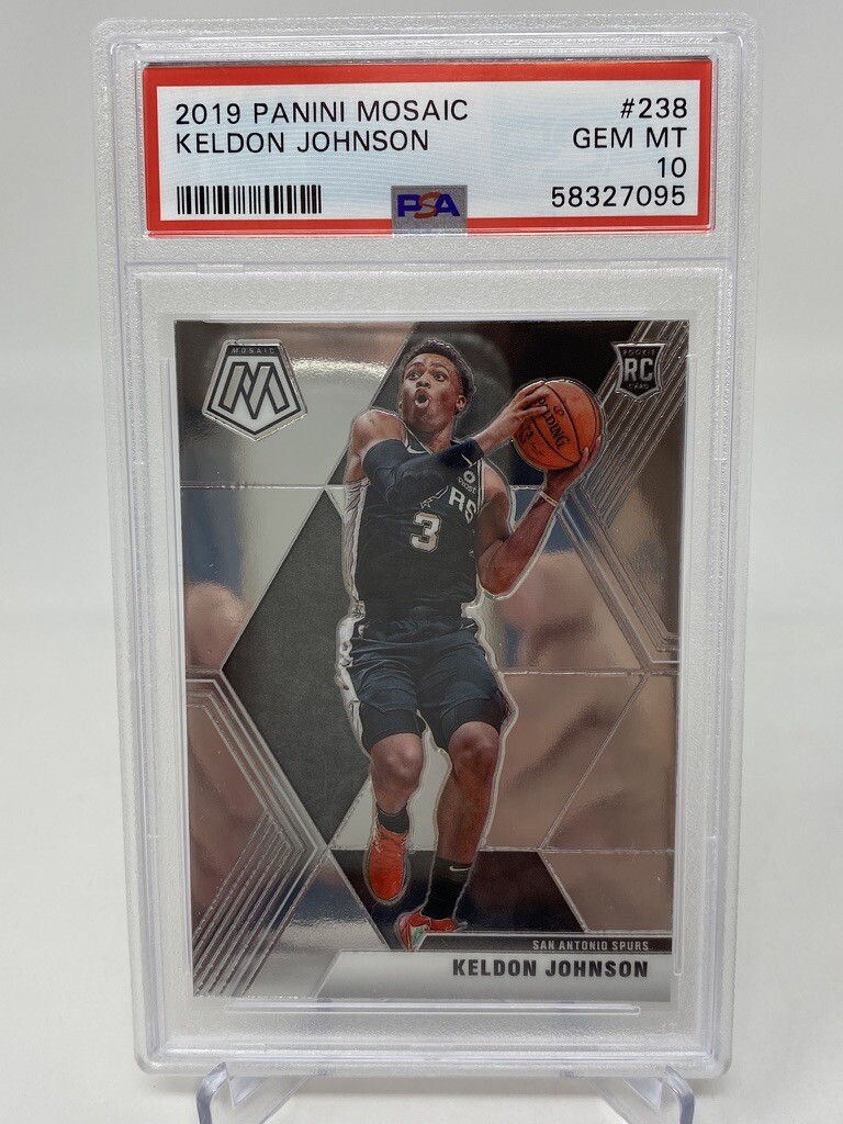 2019 Panini Mosaic #238 Keldon Johnson Rookie Card - PSA 10 view 1