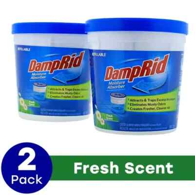 Damprid Fresh Scent 10.5 Oz. Tubs - Refillable Moisture Absorber - 2 Pack