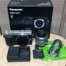  Exc 3 in Box Panasonic Lumix DMC-GX7 Silver OLYMPUS 14-42mm Lens From JAPAN