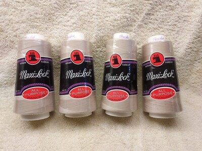 Lot of 4 Maxi-Lock Beige Polyester Serger Thread 3000 Yards (New)