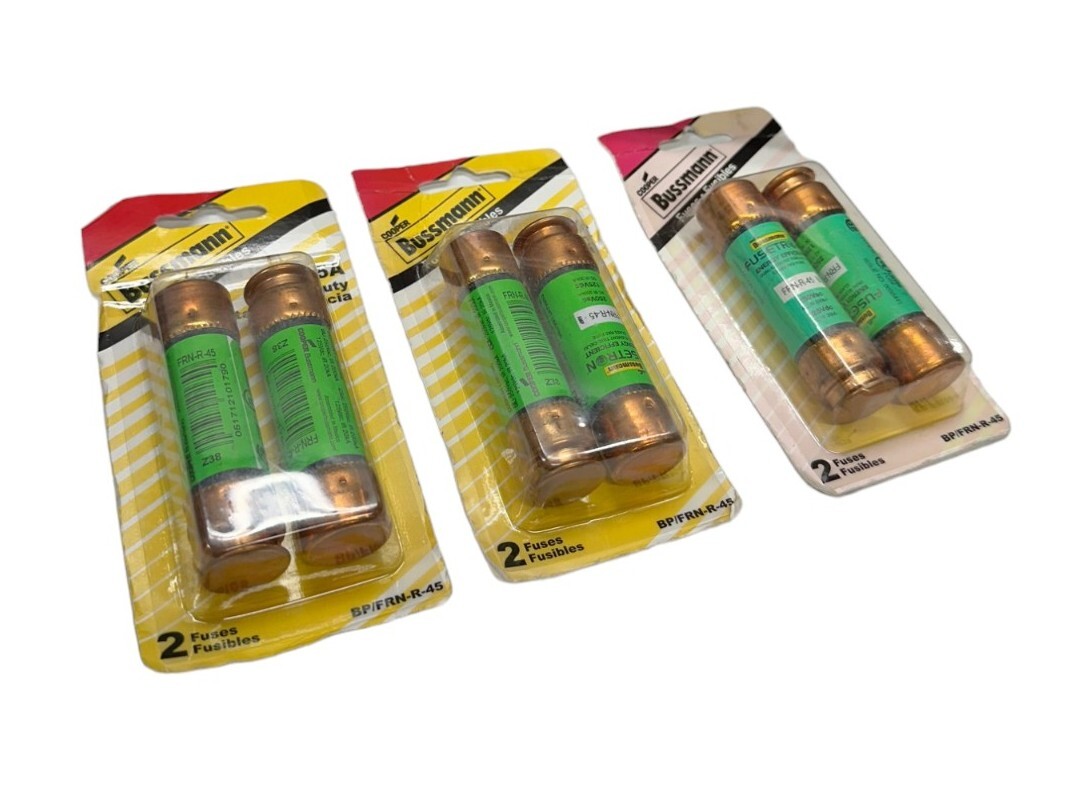 NEW Bussmann BP/FRN-R-45, 2-Pack Heavy Duty Fuses 45A (LOT OF 3 PACKS ...