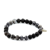 Armband Perlen Labradorit + Achat + Schneeflocken Obsidian + Hergestellt In
