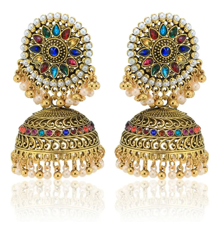 Boucles d'oreilles indiennes cloche pour mariages et soirées