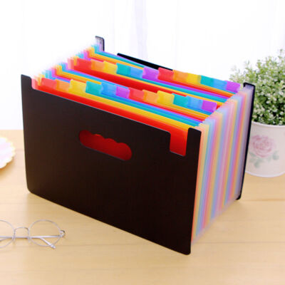 Huge Volume Paper File Organizer With 13/24 Expanding Pockets Letter Size Folder