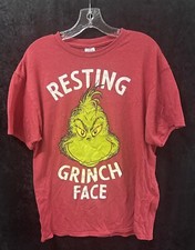 Delta Pro Weight Resting Grinch Face Large Cotton Polyester T Shirt