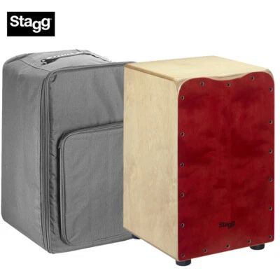 Stagg Standard Size Birch Cajon Red with Gig Bag CAJ-50M-RD - Image 1 of 3