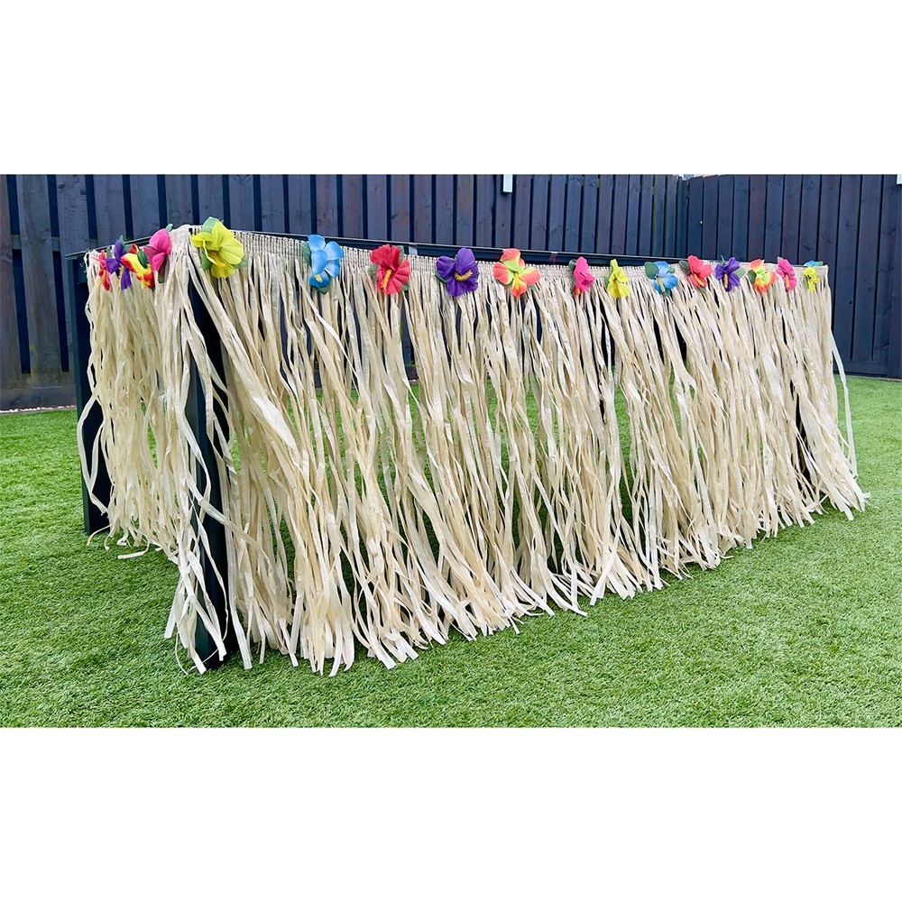 Hawaiian Grass Table Skirt Luau Tiki Party Table Decoration 275x75cm