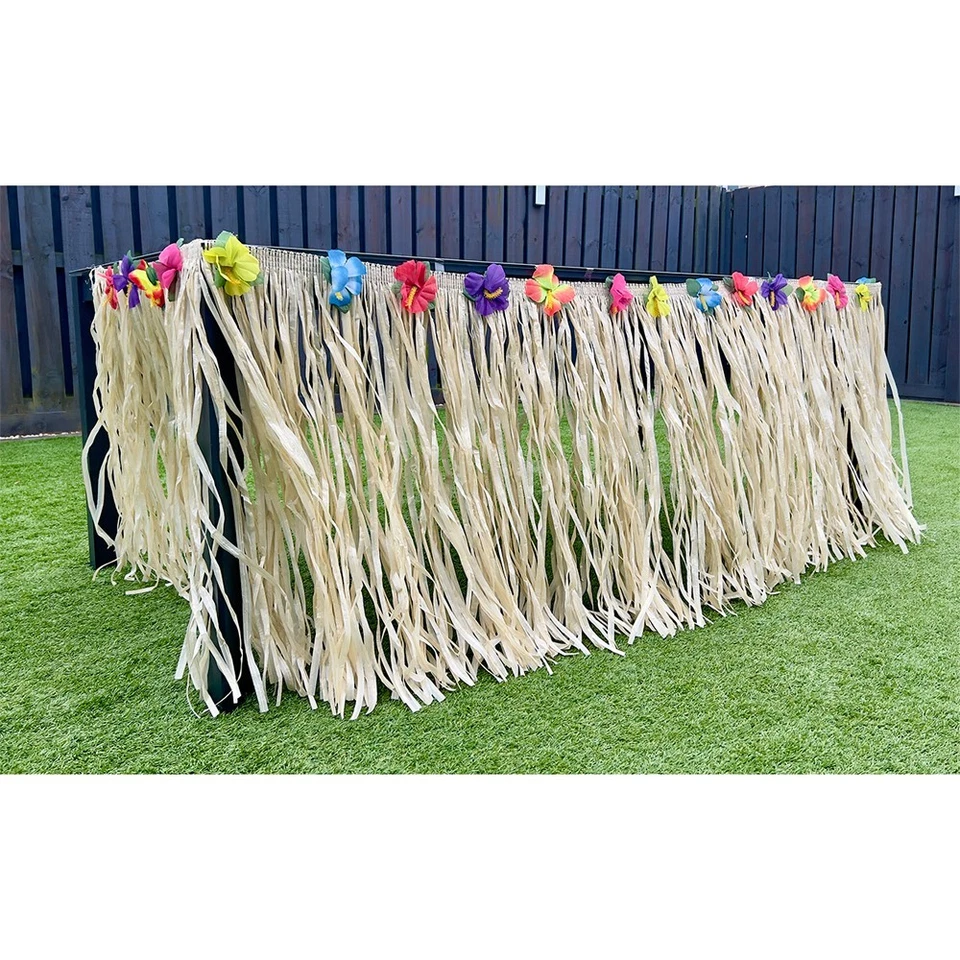 Jupe de table herbe hawaïenne Luau Tiki fête décoration de table 275 x 75 cm - Photo 1/1