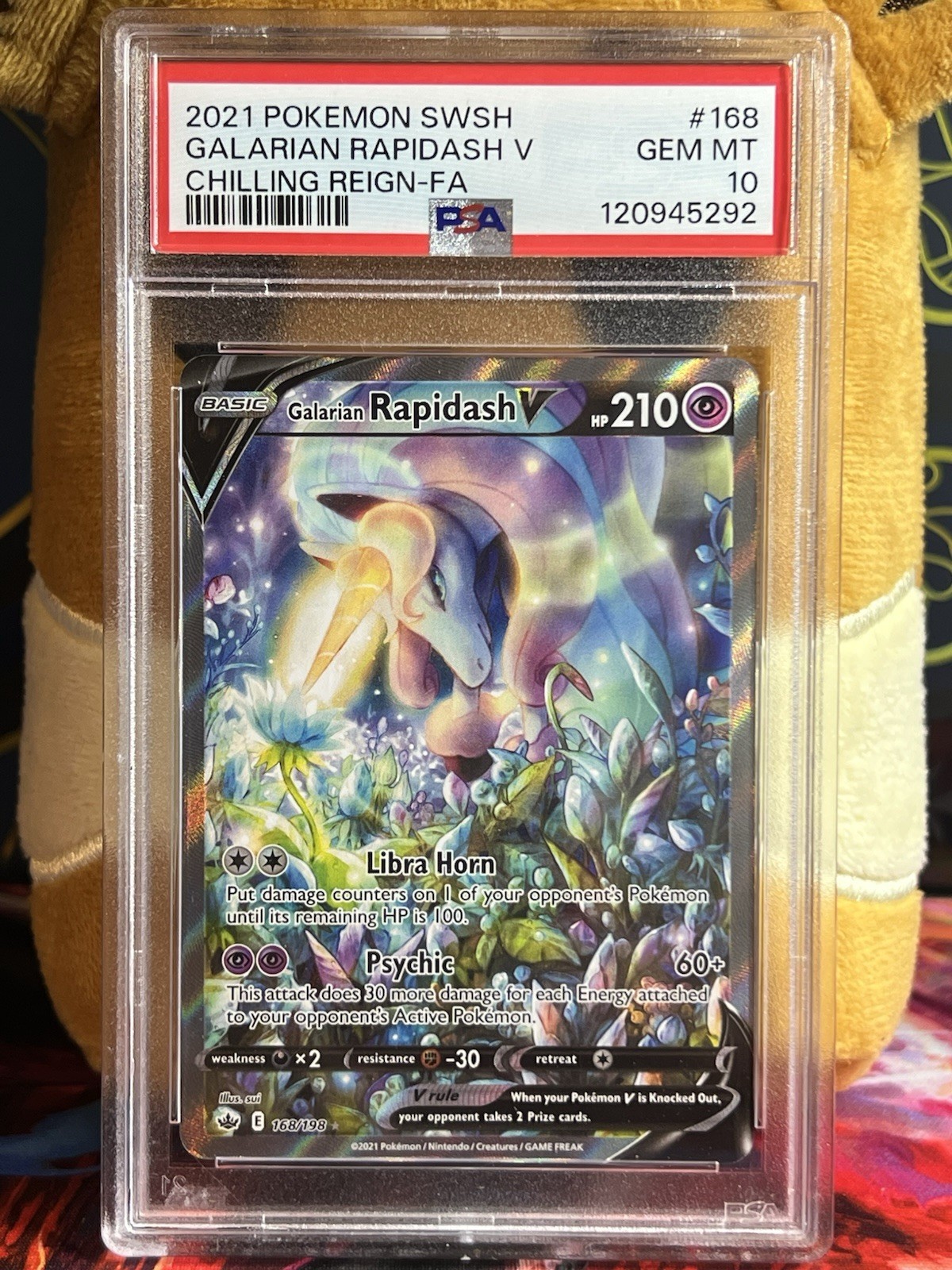 Galarian Rapidash V Alt Art | Chilling Reign | Pokemon 168/198 | PSA 10