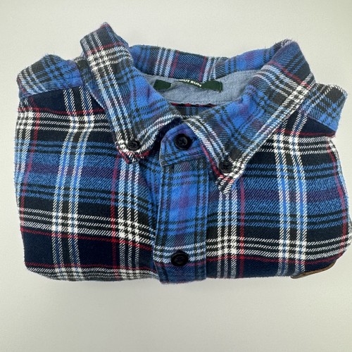 Woolrich Shirt Mens Large Blue Plaid Flannel Samuel Adams Button Down Outdoor - Picture 4 of 10