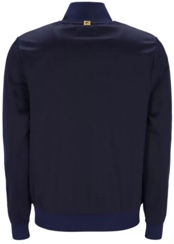 Fila Mens Terzo Shiny Houndstooth Track Jacket Navy Tonal Size Medium - Picture 2 of 5