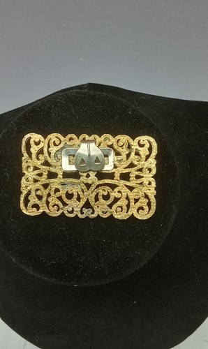 Retro Shoe Buckles Silver Tone Scroll Pattern 1950s - Picture 4 of 4