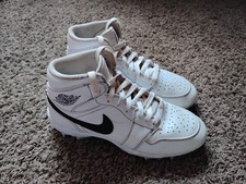 Nike Air Jordan Boy's Baseball Cleats, High Top, Sz 5.5Y - White 