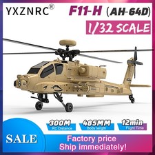 YXZNRC F11-H AH-64D Apache RC Helicopter 1/32 8CH GPS RTF Aircraft 2 Battery