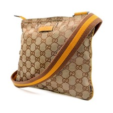 Gucci GG Canvas Sherry Line Small One Shoulder Crossbody Bag Beige 146309 Auth