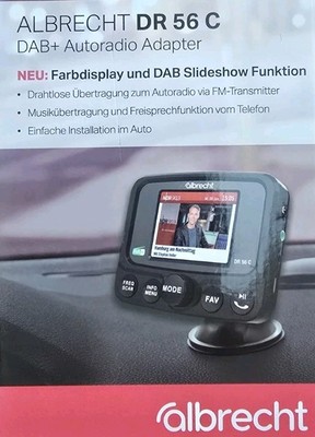Albrecht DAB+ KfZ Digitalradio Adapter mit Vollbild Farbdisplay FM Transmitter