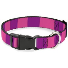 Plastic Clip Collar Cheshire Cat Stripe Pink/Purple Large 15-24"