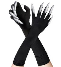 Cat Claw Gloves Black Costume Accessories for Women - One Size Fits Most, Red