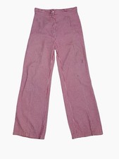 Vintage Step Ladder 70s Flare Pants Red Gingham Check Retro 60s Ladies M