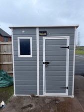 Keter Manor Pent Garden Storage Shed 6 x 6 Feet - Grey Outdoor Storage Shed