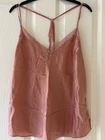 M&S Rosie Silk and lace Camisole. Salmon Pink Size 18
