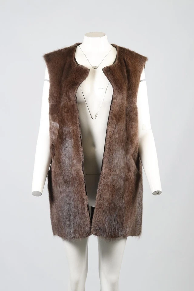 ISABEL MARANT FUR AND WOOL BLEND GILET FR 38 UK 10 - Image 2 of 4