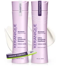 Keranique Damage Control Follicle Strengthening Shampoo&Conditioner Set 8 oz NEW