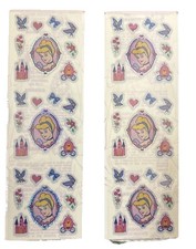 Vtg Sandylion Disney Cinderella Stickers Foiled Portrait Castle Birds Heart