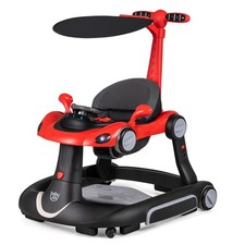 6-in-1 Baby Walker w/Canopy, Music, Lights, Speed/Height Adjustment  Wheels