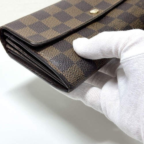 Louis Vuitton Long Wallet Portefeuille Sarah Damier N61734 Brown Authentic - Picture 13 of 17
