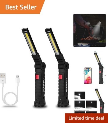 Outdoor Rechargeable LED Work Lights 2 Pack Men Gifts with Multiple Modes