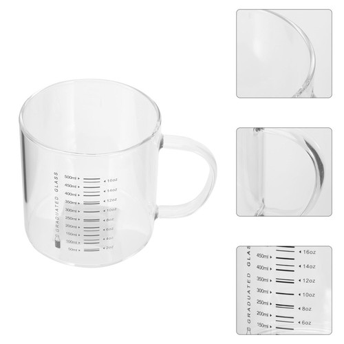 Tazza Caffè Trasparente Tazza Trasparente Ufficio Vetro Misurazione Graduata - Foto 3 di 12