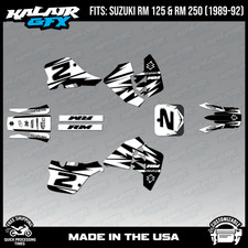 Graphics Kit for SUZUKI RM125 RM250 (1989-1992) Vizion Series-WHITE