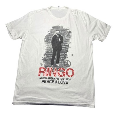 Ringo Starr North American Tour 2014 T-shirt Adult X-Large White