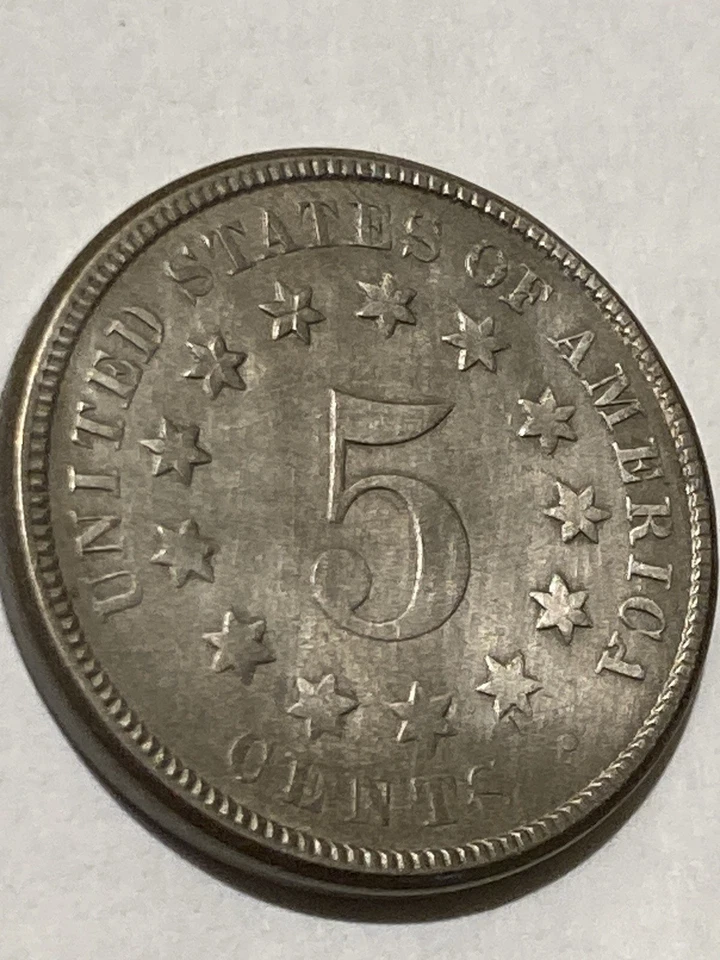 1869 5C Shield Nickel AU Details-Whizzed - Image 4 of 4
