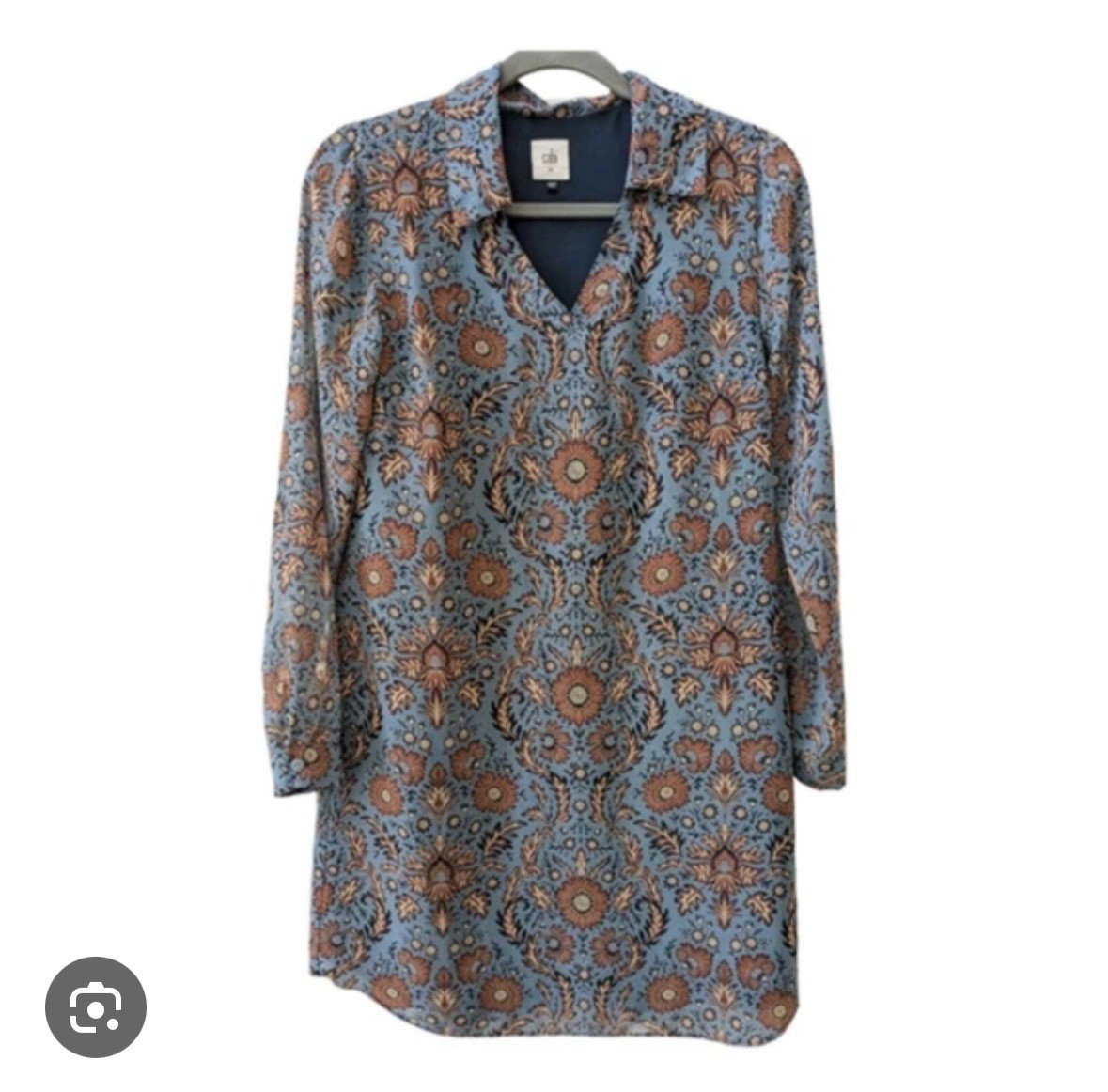 Cabi Provincial Women's Long Sleeve Floral Tunic Shift Style 3259 Dress Size M