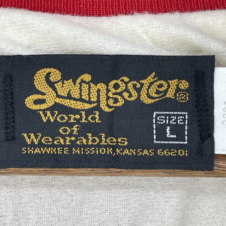 Vintage Berkley Trilene Jacket Men Size L Red Swingster Bomber 80s Streetwear - Image 4 of 4