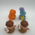 VTG Fisher Price Little People Dinosaur Play Set Lot 4 Dinos Caveman