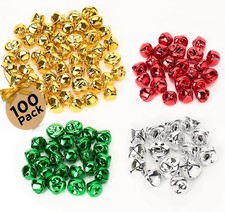 100PCS 1in Colorful Jingle Bells for Crafts  Christmas Decorations