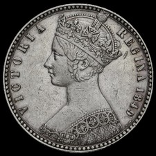 1849 Queen Victoria Godless Florin GVF+