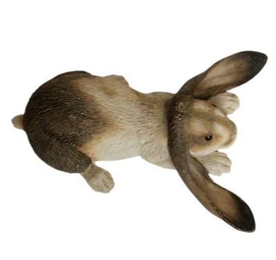 Realistische Hasen Figur - handbemalt Resin liegender Hase Ornament 2003