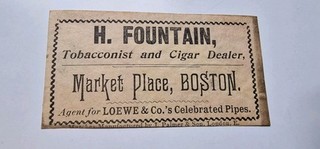 Early J. Palmer H Fountain Tobacconist Market Place Boston Lincs Matchbox Label