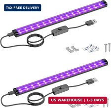 2 Pack 10W LED Black Light Bar, 1ft, USB Blacklight Tube, Blacklight Bars with S
