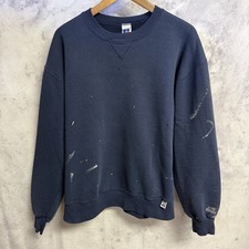Vintage 90s Russell Athletic Crew Neck Sweatshirt Pullover Mens Large Blue